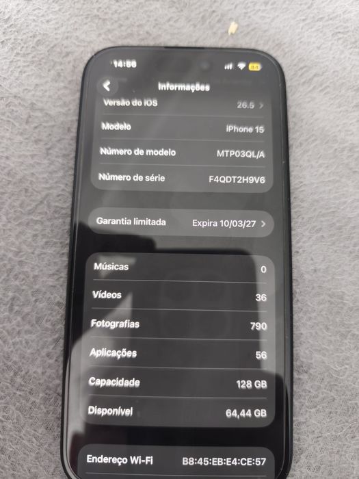 Troco iphone 15 de 128 Gb