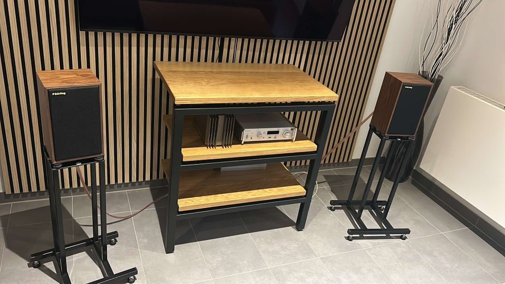 Stolik audio szafka Rtv  na sprzęt Hi-Fi drewniane szafki spawane