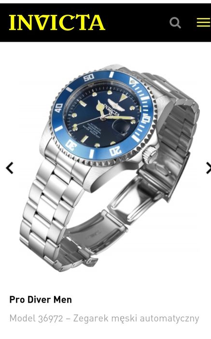 Zegarek meski invicta pro diver 37972