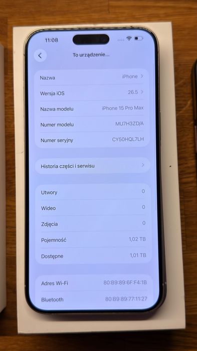 iPhone 15 Pro Max 1TB Biały 100%