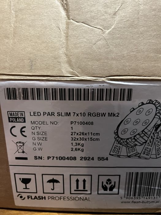 Sprzedam Flash led par slim 7X10W RGBW  MK2