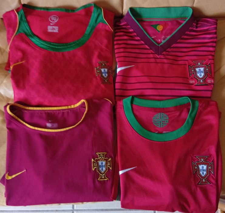 Conjunto de camisolas da seleção Portuguesa