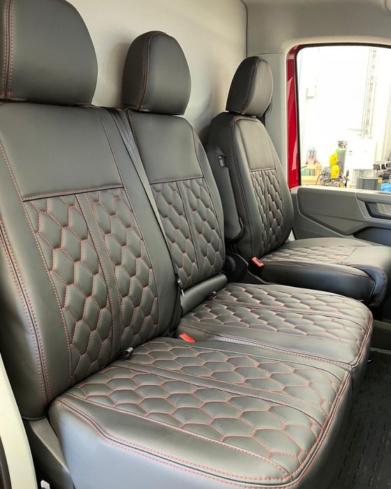 Pokrowce na fotele do Ford Transit Custom 3 os. Pikowane Szyte ręcznie