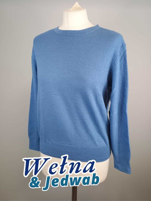 Damski sweter z okrągłym dekoltem Hackett London Merino Silk Crew - rozmiar L