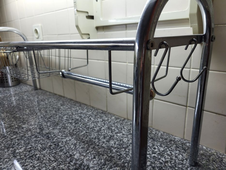 Prateleira de cozinha de aço inoxidável para bancada de cozinha
