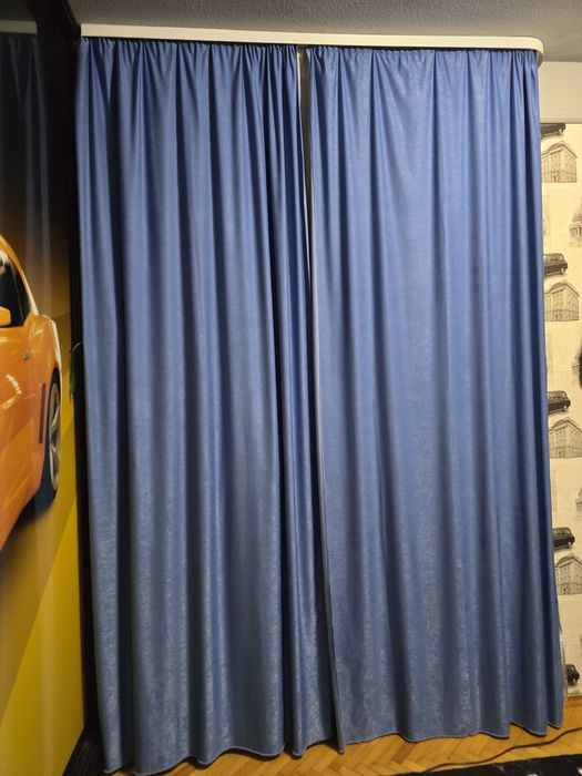 Штори блекаут сині готові на 2 вікна 1,45×2,9м