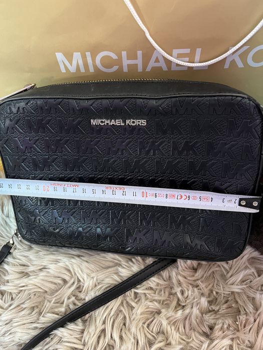 Michael Kors torebka czarna logowana jet set mała listonoszka