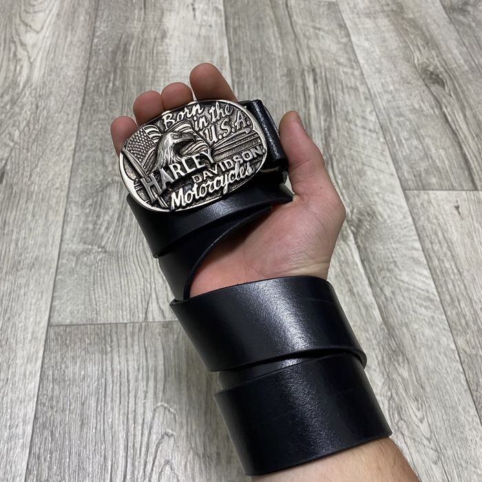 Чоловічий ремінь Harley-Davidson з металовою бляхою