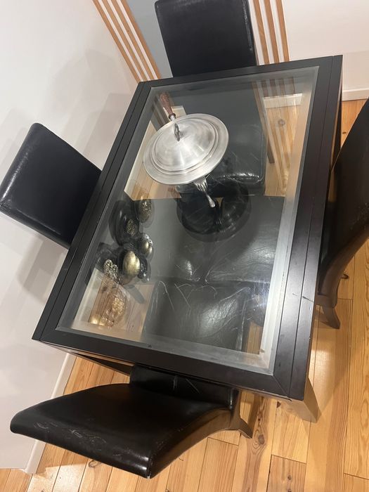 Mesa extensível em vidro
