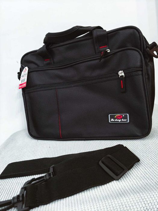 Nowa czarna torba na ramię z uchwytem do szkoły pracy pojemna