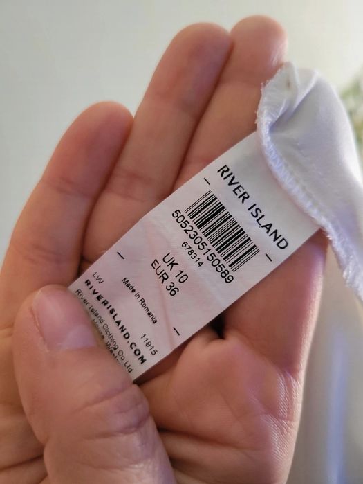 Biała elegancka bluzka kopertowa River Island S M z kokardą u szyi