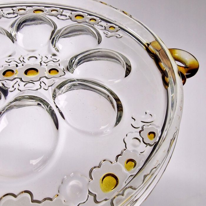 Piękna Patera na jajka Vintage Walther Glas Lata 70