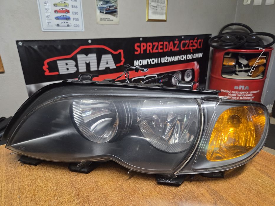 BMW E46 Reflektory ZKW Lampy Kierunki Przód Komplet Polift  BDB Stan