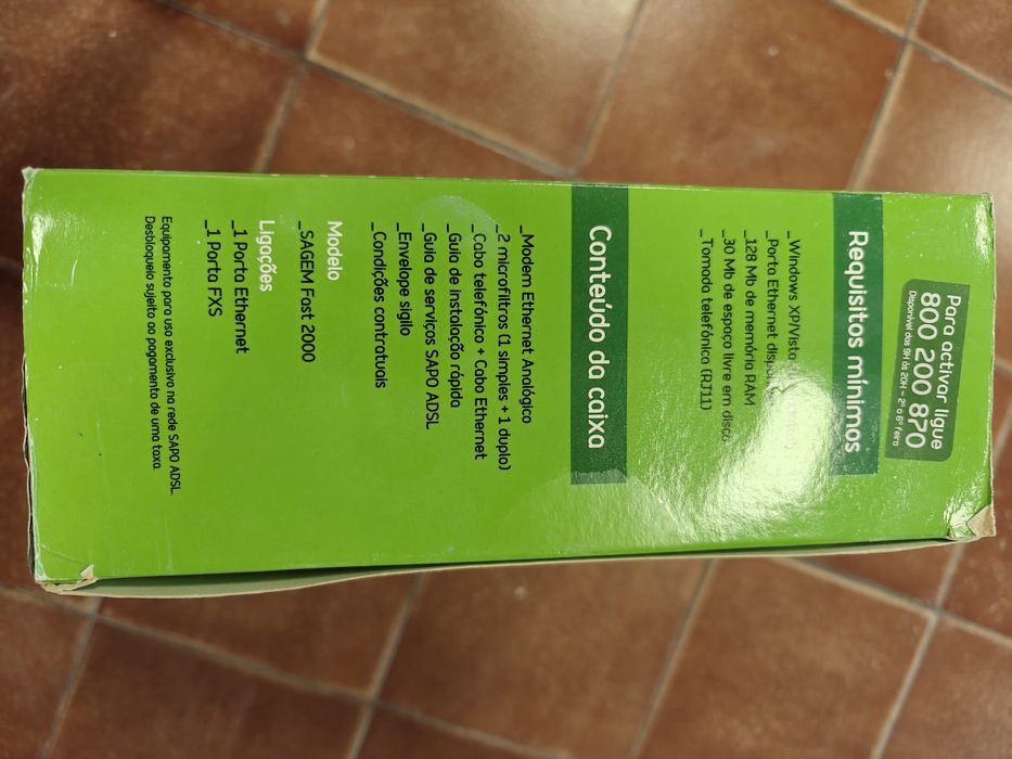 Kit modem/router SAPO ADSL novo na caixa
