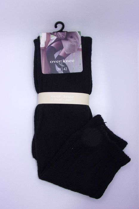 Zakolanówki bawełniane, Damskie 35/38. Czarne. CNB