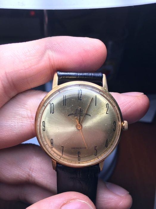 Часы позолоченные Луч Ракета 20 микрон позолота 23 камня