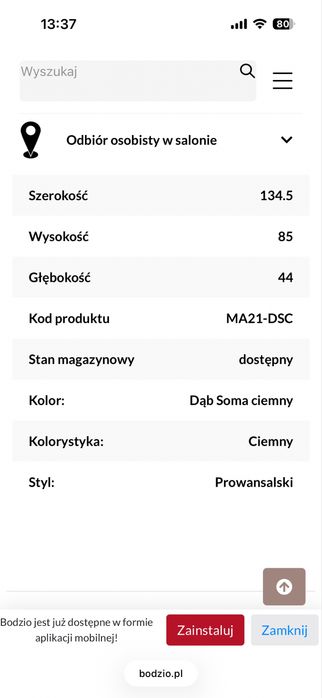 Szafa i komoda bodzio