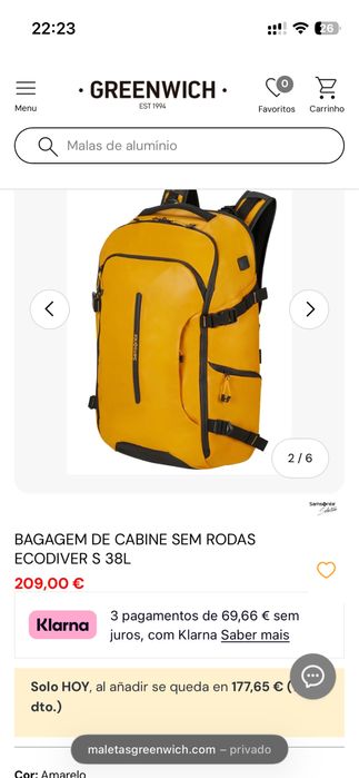 Mochila Samsonite Ecodiver S – 38L (AMARELO)