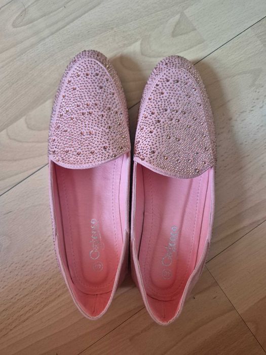 Różowe damskie espadryle z cekinami Groto gogo rozmiar 40