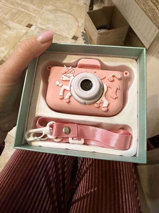 Дитяча камера в чохлі Єдиноріг рожева, фотоапарат