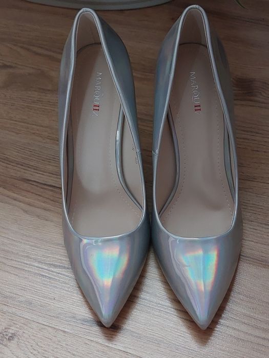 Szpilki srebne holo rozm. 40