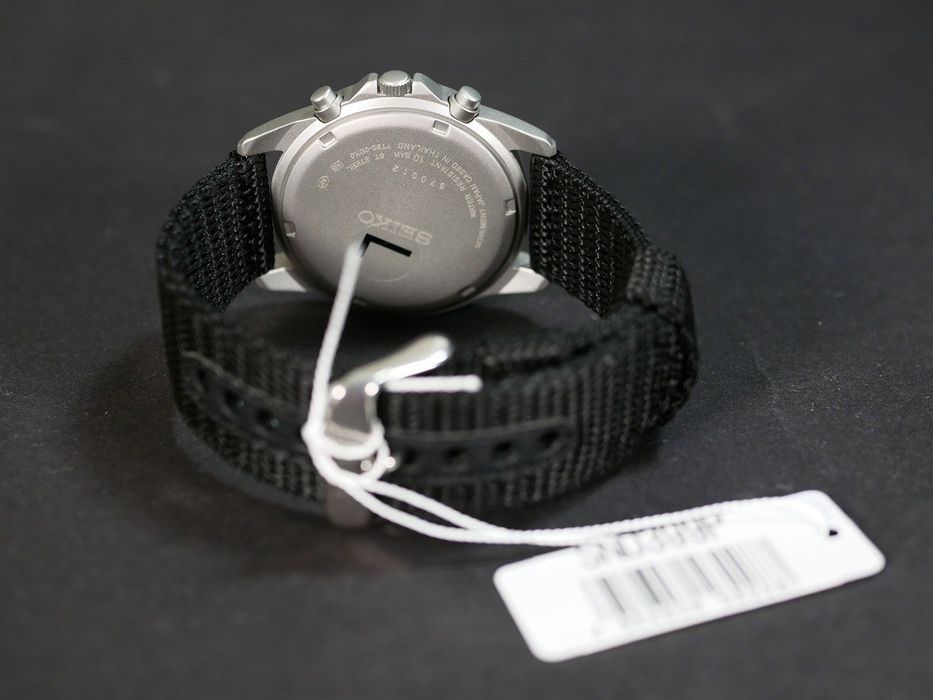 Seiko SND399Р Black з хронографом, нейлоновий ремінець