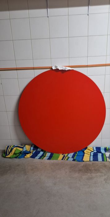 Tampo de mesa redondo vidro vermelho