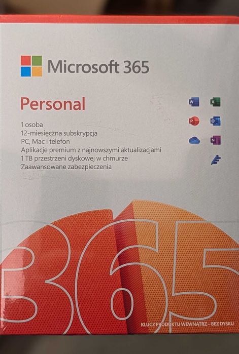 Subskrypcja Klucz Microsoft 365 Personal PL | 1 Rok | Nowa w pudełku