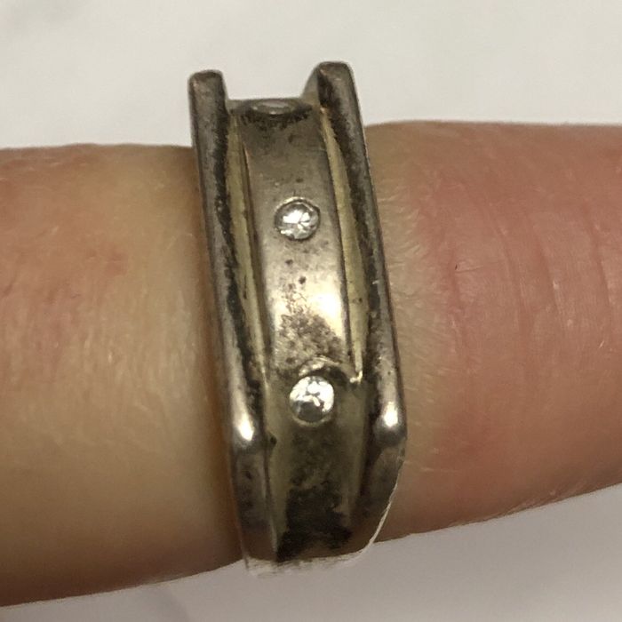 срібло серебро весілля стрази брошь вінтаж