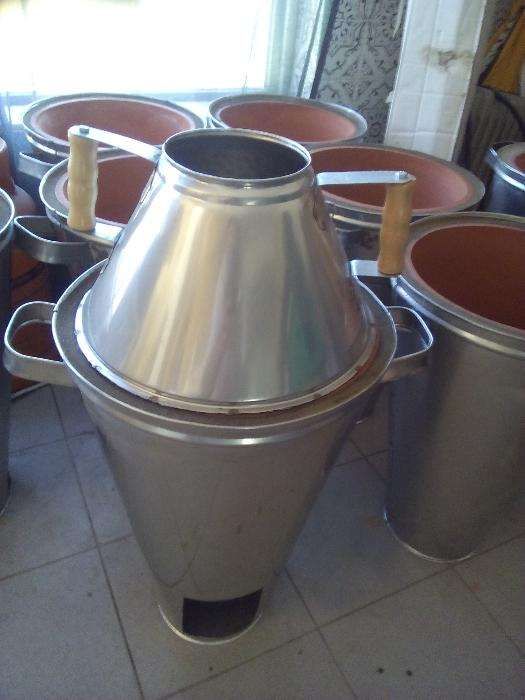 Assadores e fogareiros de castanhas assadas