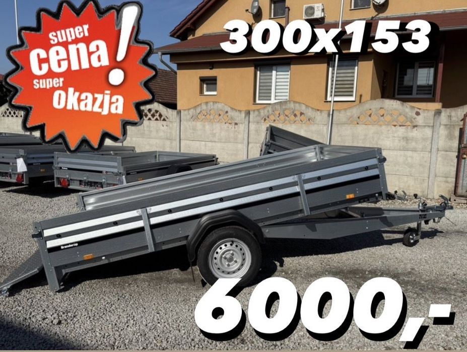 Brenderup 2300S UB  ‼️Nowa przyczepa 300x153 uchylna, rampa do Quada DOSTAWA‼️
