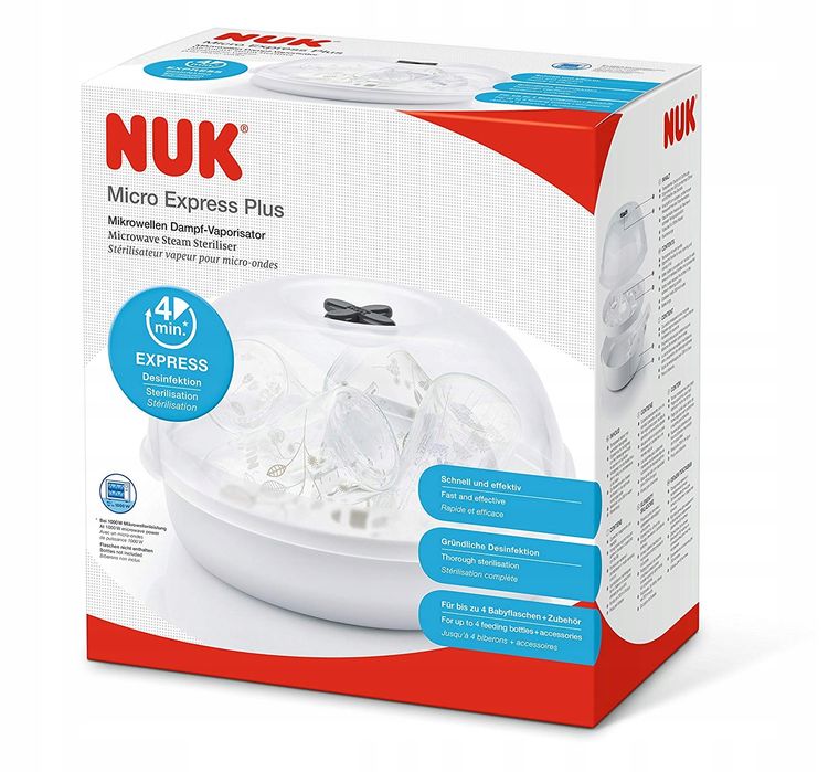 Sterylizator mikrofalowy NUK Micro Express Plus 4 minuty
