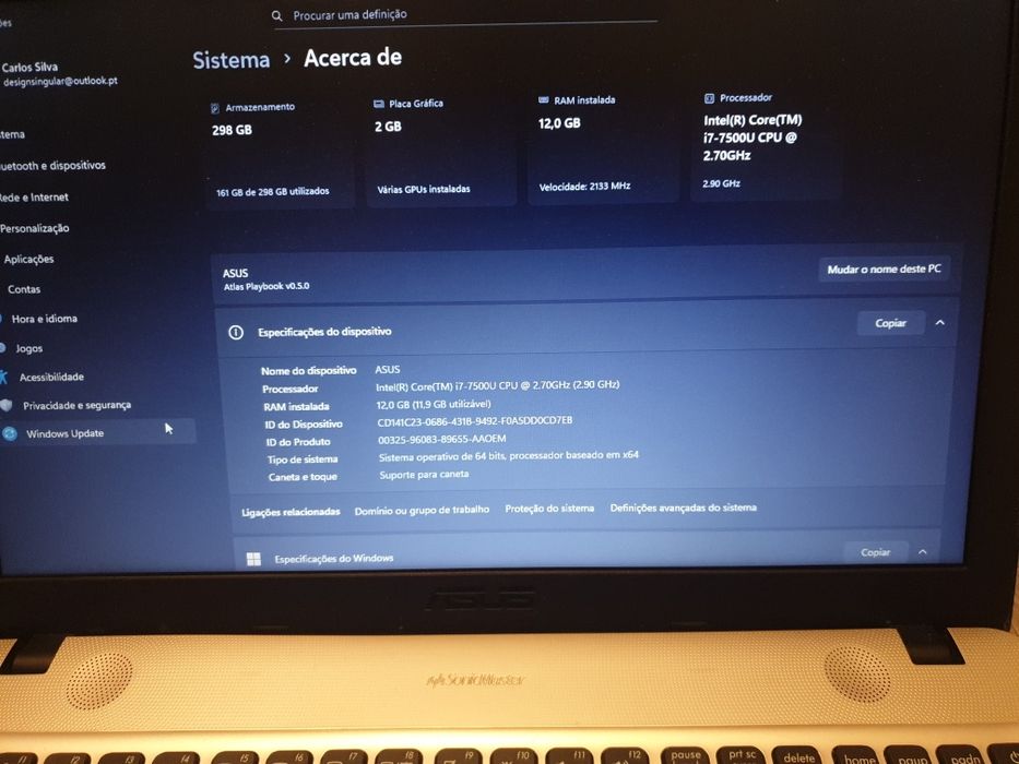 Portátil ASUS  Core I7