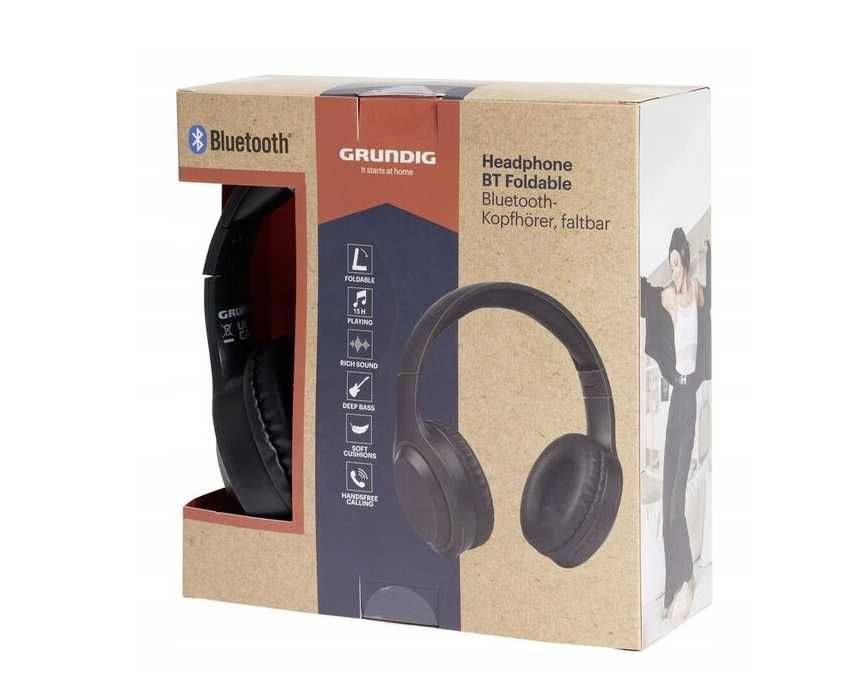 Słuchawki Bluetooth GRUNDIG Bezprzewodowe Nauszne Składane Bass