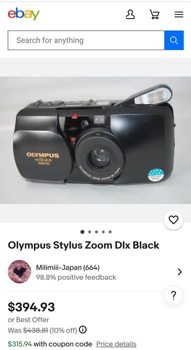 OLYMPUS Stylus Zoom Dlx Black плёночный Япония фотоаппарат фотокамера