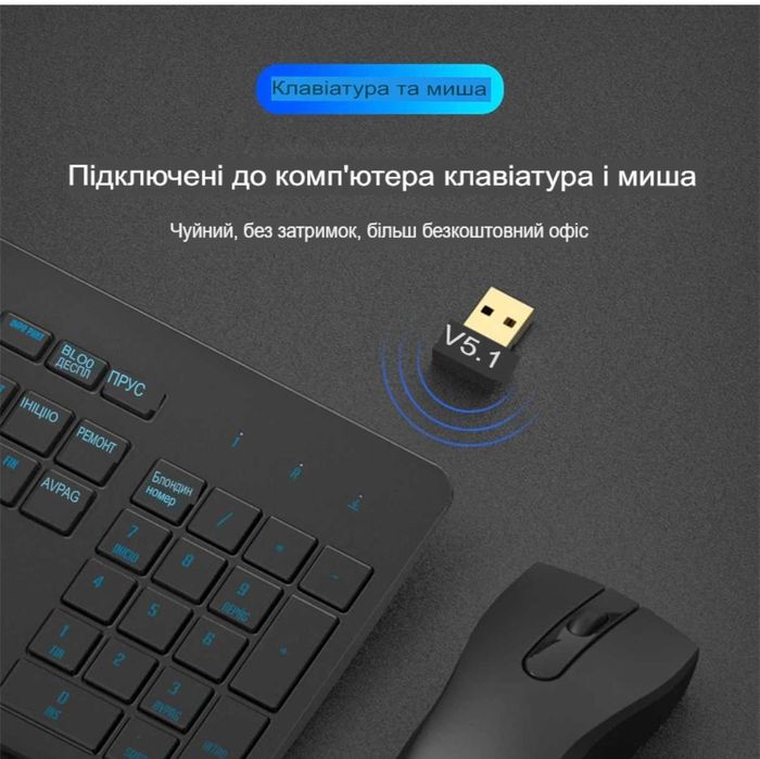 Адаптер Bluetooth 5,1 USB 2.0 для ПК Windows 11/10/8,1 (sv3666) блютуз
