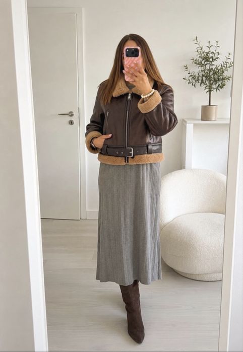 Zara nowa  kurtka kozuszek aviator