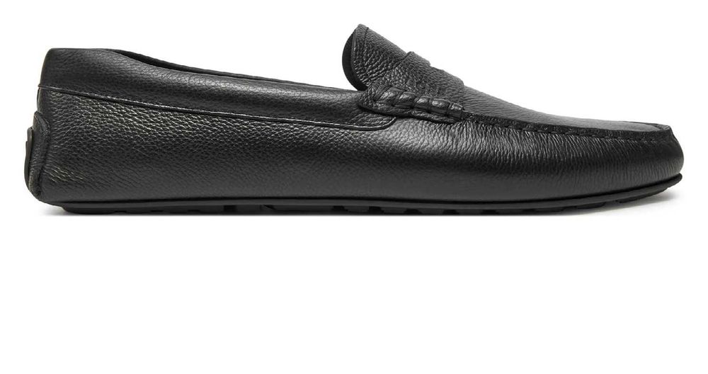 HUGO BOSS skórzane męskie mokasyny BLACK NOWE