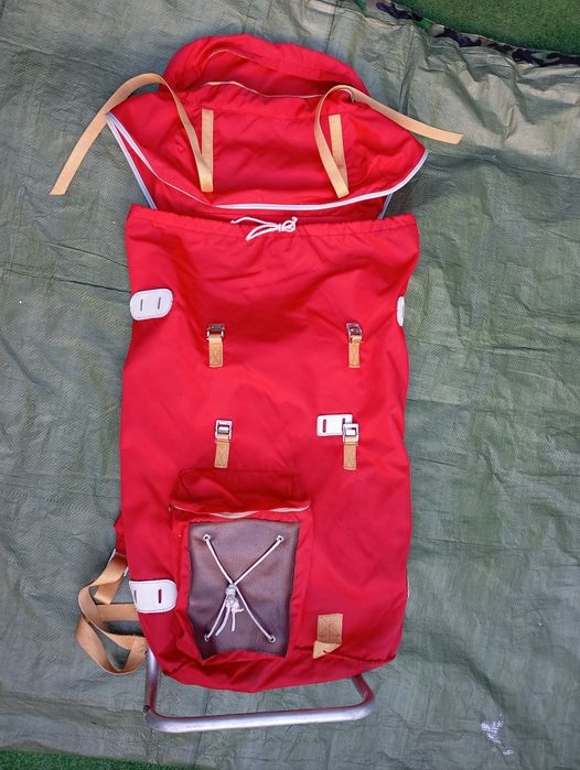Czerwony Plecak turystyczny 102cm PRL Polsport aluminiowy stelaż
