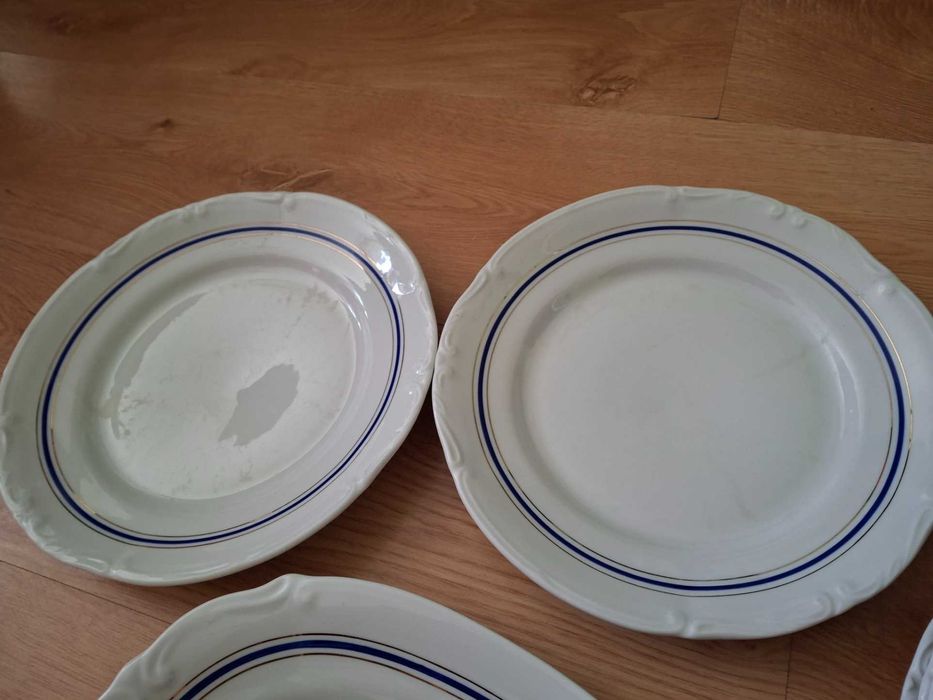 Zastawa stołowa ceramika Chodzież 6 talerzy głębokich 2 misy sosjerka