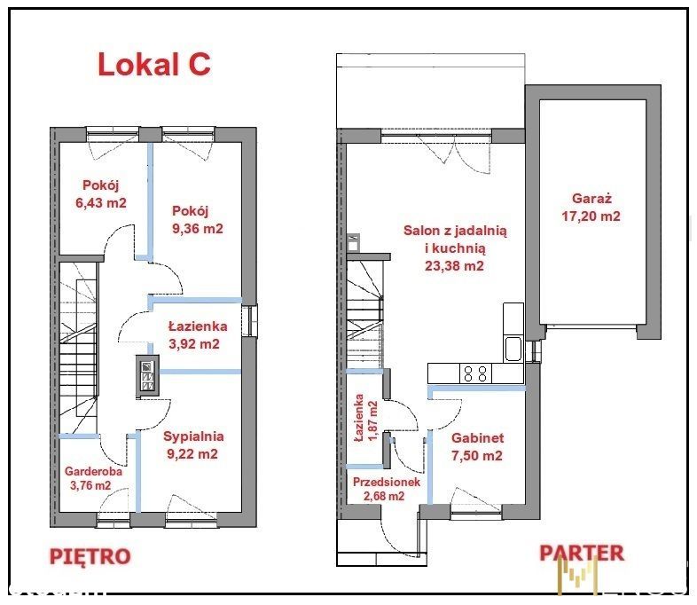 2 bliźniaki, 4 lokale, POGORZEL k. OTWOCKA