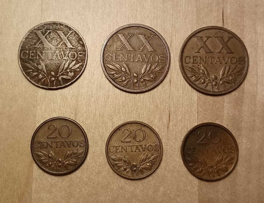 Moedas de XX Centavos da Republica Portuguesa