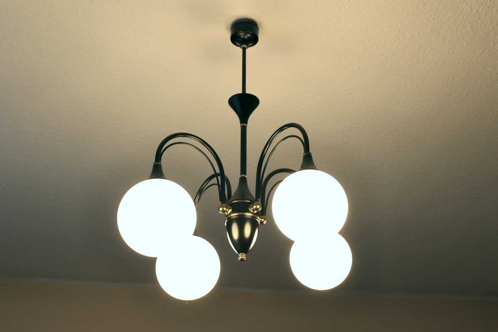 Lampa wisząca sufitowa JUPITER – Cztery szklane kule 14cm Stan BDB