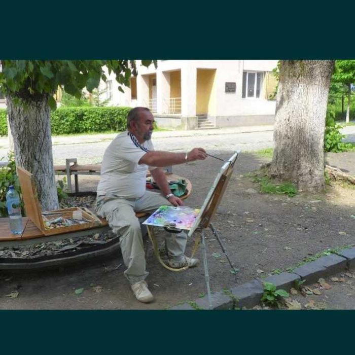 Картина "Осень в горном селе". Маслом. Анатолий Сакалош. Украина