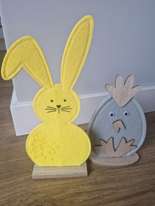 Wielkanocne ozdoby zająć i jajko filc Nowe