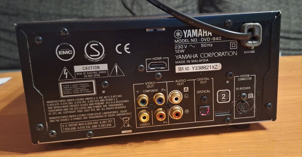 Yamaha R-840 odtwarzacz DVD, DivX, USB, pianocraft.