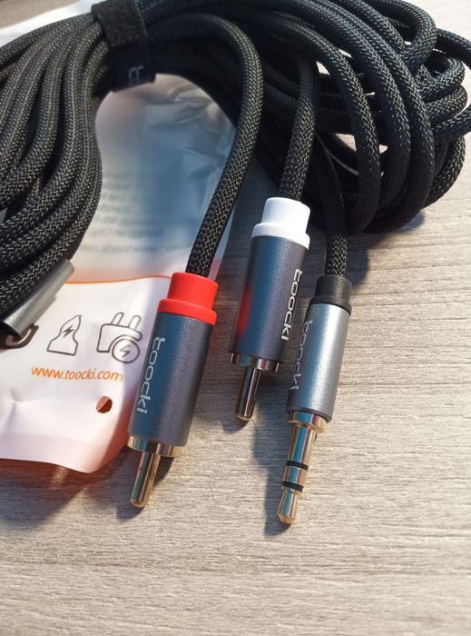 Длинный 5м кабель аудио 2 RCA jack 3,5 для колонок