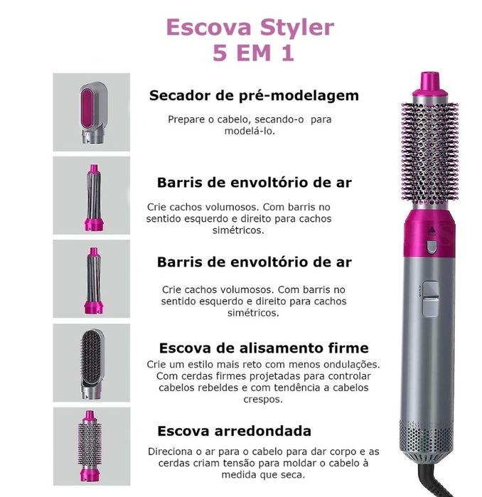 Escova 5 em 1 com estojo