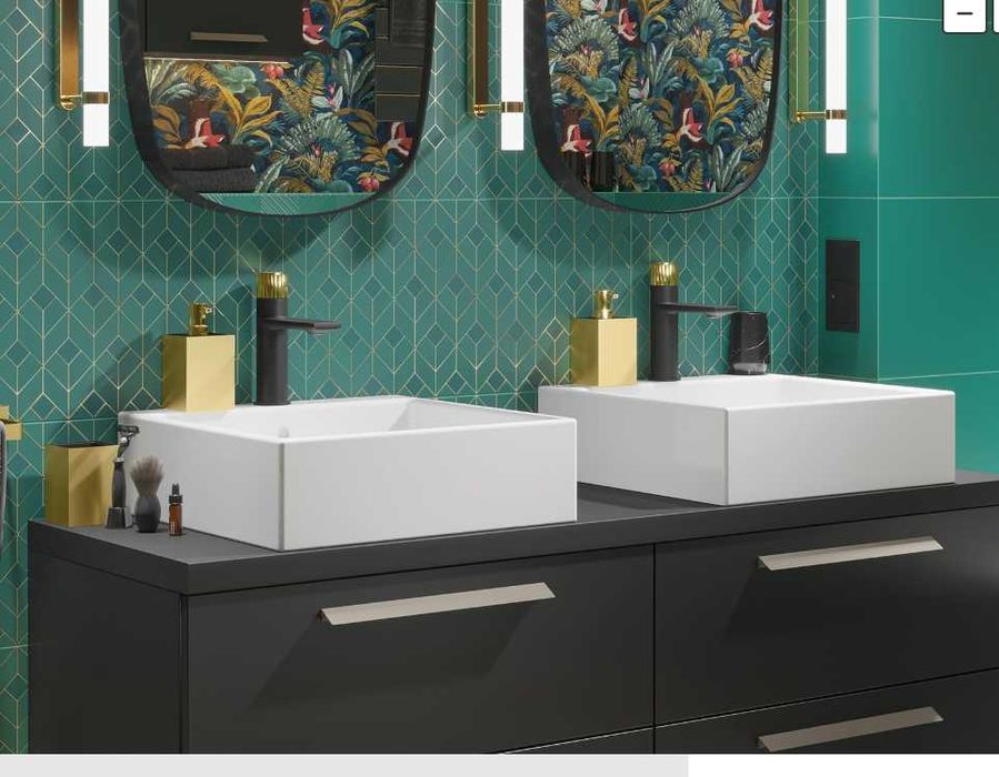 Bateria umywalkowa czarno-złota (2 sztuki)