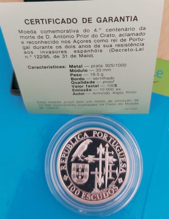 100$00 de 1995 morte de D. António Prior do Crato